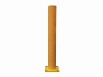 Poteau de protection cylindrique en acier jaune