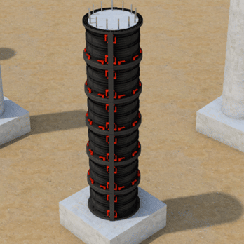 Coffrage poteaux circulaires Geotub®
