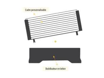 Cadre palissade bois pour stabilisateur