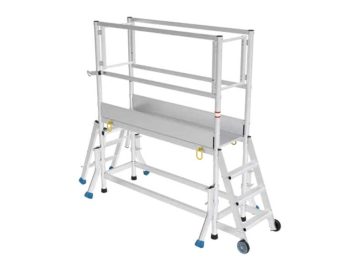 Échafaudage aluminium double accès roulant