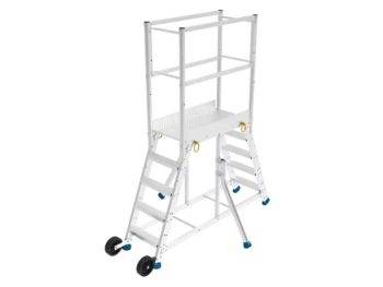 Échafaudage aluminium double accès roulant